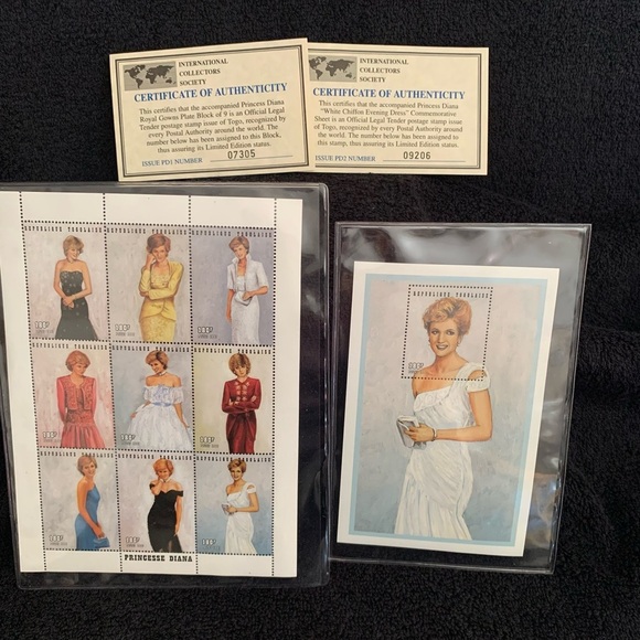 Princess Diana 1997 International Collectors Society USPS Stamps - Picture 1 of 6
